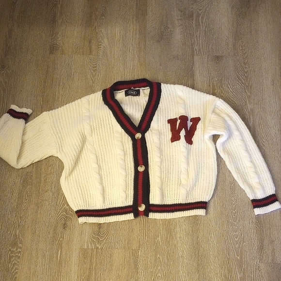 Cider Jackets & Blazers - Cider White and Red Teddy Jacket